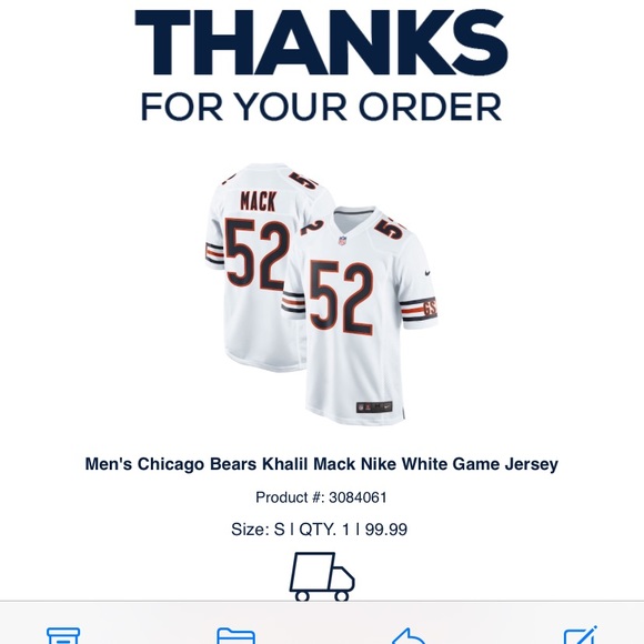 On-Field Chicago Bears Jersey - Authentic - Mack - Picture 9 of 9